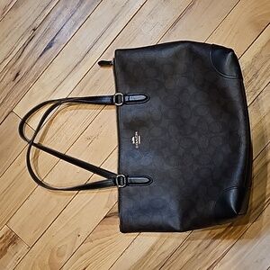 Coach Zippered Brown Tote